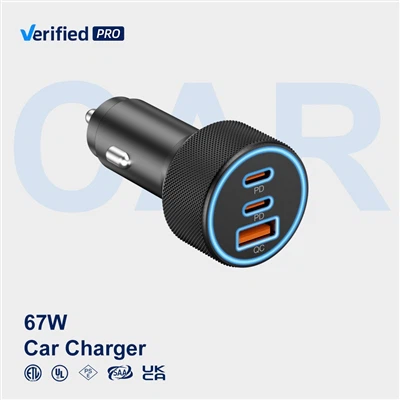 SCHITEC USB-C 3 Chaw nres nkoj 67W Lub Tsheb Them